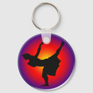 Porte-clés Silhouette de la danseuse de jazz
