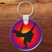 Porte-clés Silhouette de la danseuse de jazz (Recto)
