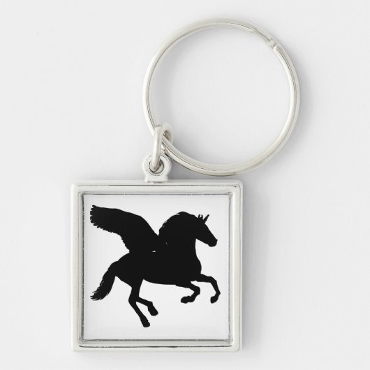 Porte-clés Silhouette de la licorne ailée (Devant)