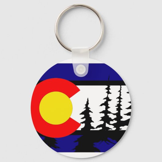 Porte-clés Silhouette de l'arbre du drapeau du Colorado (Recto)