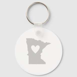 Porte-clés Silhouette de l'état du Coeur du Minnesota