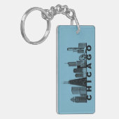 Porte-clés Silhouette de l'horizon de Chicago (Devant gauche)