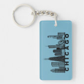 Porte-clés Silhouette de l'horizon de Chicago (Devant)