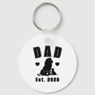 Porte-clés Silhouette de Lionceau Nouveau Papa Année de Créat