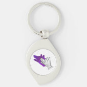 Porte-clés Silhouette de main de loup Violet (Devant)