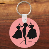 Porte-clés Silhouette de mode vintage (Recto)