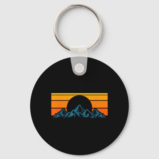 Porte-clés Silhouette de montagne rétro (Recto)