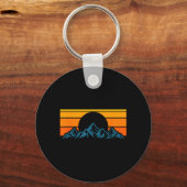 Porte-clés Silhouette de montagne rétro (Recto)