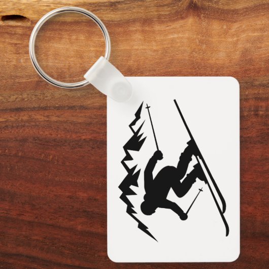 Porte-clés Silhouette de skieur (Recto)