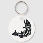 Porte-clés Silhouette de truite sautante (Verso)
