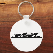 Porte-clés Silhouette de Wolf Noir en course avec le pack (Recto)