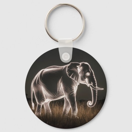 Porte-clés Silhouette d'éléphant lumineux (Recto)