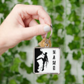 Porte-clés Silhouette d'escalade de roche grand (2,00") Keyc (main)