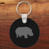 Porte-clés Silhouette d'hippopotame gris (Recto)