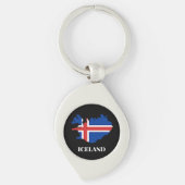 Porte-clés Silhouette d'Islande, drapeau, (Devant)