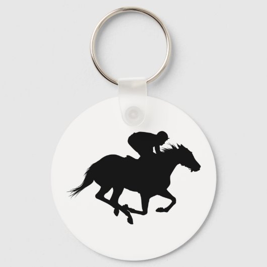 Porte-clés Silhouette du cheval de course (Recto)