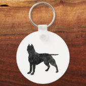 Porte-clés Silhouette du grain de Chien Taureau (Recto)