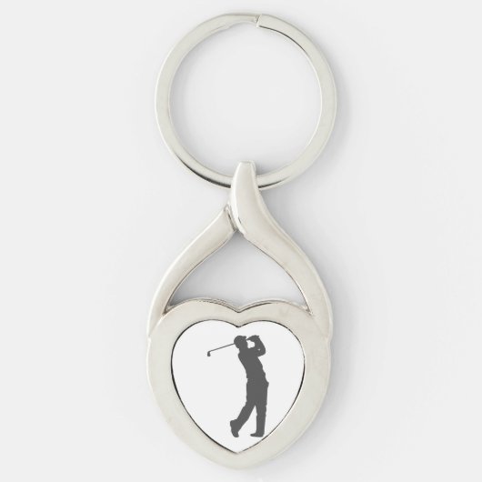 Porte-clés Silhouette du joueur de golf (Devant)