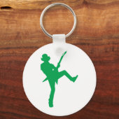Porte-clés Silhouette du joueur de guitare verte (Recto)