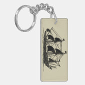 Porte-clés Silhouette du navire avec voiles de billage (Devant gauche)