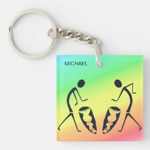 Porte-clés Silhouette Fête des couleurs fantastique