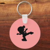 Porte-clés Silhouette fille de patinage sur glace (Recto)