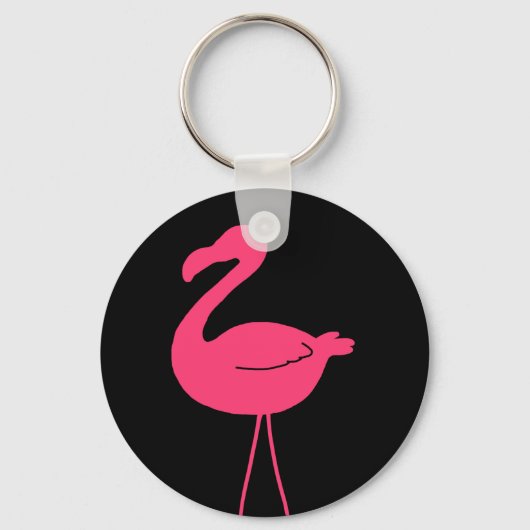 Porte-clés Silhouette Flamant rose rose (Recto)