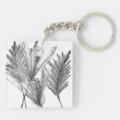 Porte-clés Silhouette florale - Gris (Dos)