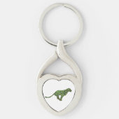 Porte-clés Silhouette Leopard noir et vert (Devant)