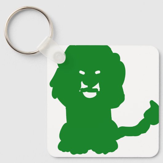 Porte-clés silhouette Lion Vert Zodiaque (Recto)