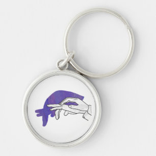 Porte-clés Silhouette main Anteater violet