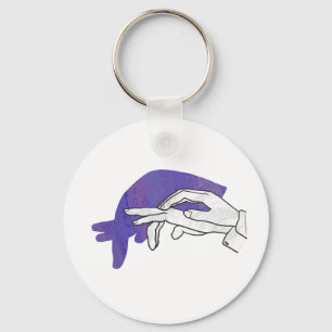 Porte-clés Silhouette main Anteater violet