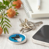 Porte-clés Silhouette main Billy Chèvre bleu (Côté)