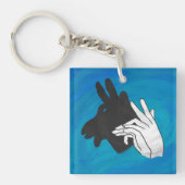Porte-clés Silhouette main Billy Chèvre bleu (Devant)