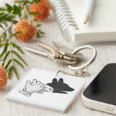 Porte-clés Silhouette main Chien noir (Devant Droit)