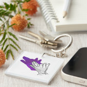 Porte-clés Silhouette main Wolf pourpre (Devant Droit)