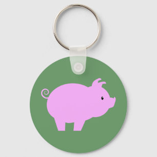 Porte-clés Silhouette mignonne de porcelet