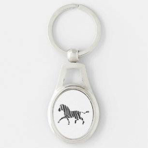 Porte-clés Silhouette noir et gris clair Zebra