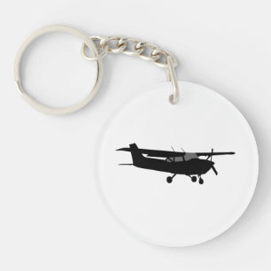 Porte-clés Silhouette noire Cessna de type classique
