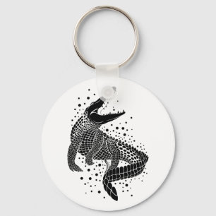 Porte-clés Silhouette noire d'un crocodile