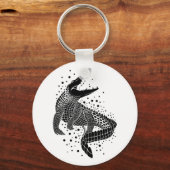 Porte-clés Silhouette noire d'un crocodile (Recto)