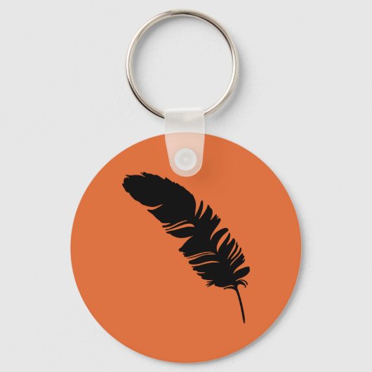 Porte-clés Silhouette noire en plume d'aigle (Recto)