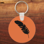 Porte-clés Silhouette noire en plume d'aigle (Recto)