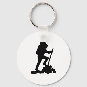 Porte-clés silhouette noire simple randonnée de montagne