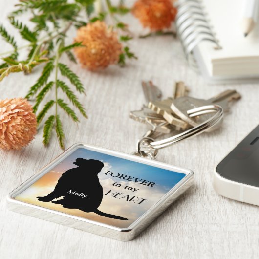 Porte-clés Silhouette nommée faite sur commande commémorative (Côté)