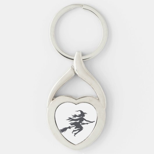 Porte-clés Silhouette of witch - Choose background color (Devant)