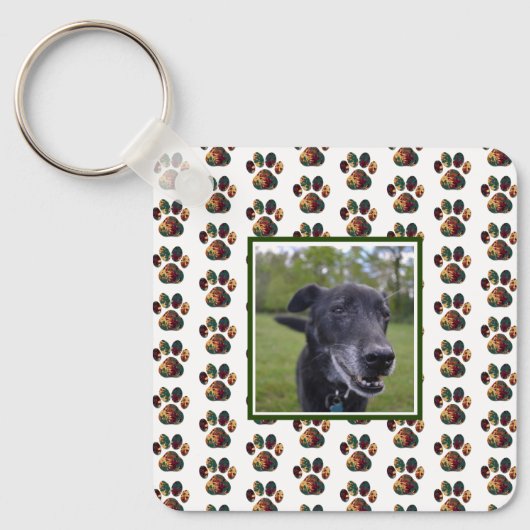 Porte-clés Silhouette Paw Animal Thanksgiving White Photo (Recto)