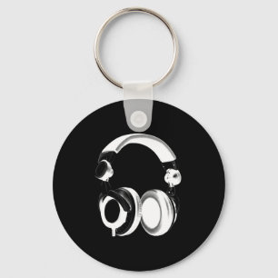 Porte-clés Silhouette pour casque noir et blanc