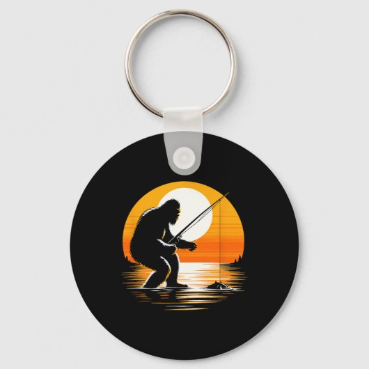 Porte-clés Silhouette Rétro de Bigfoot Sasquatch Cache-Cache (Recto)