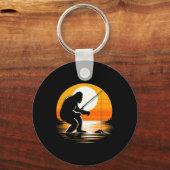 Porte-clés Silhouette Rétro de Bigfoot Sasquatch Cache-Cache (Recto)
